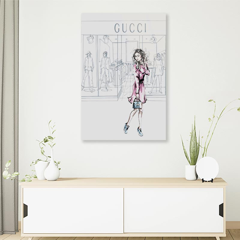 Modern Pink Lady 3D Design Acrylic Glass Print Tempered Glass Wall Art 100% Made in Australia Ready to Hang