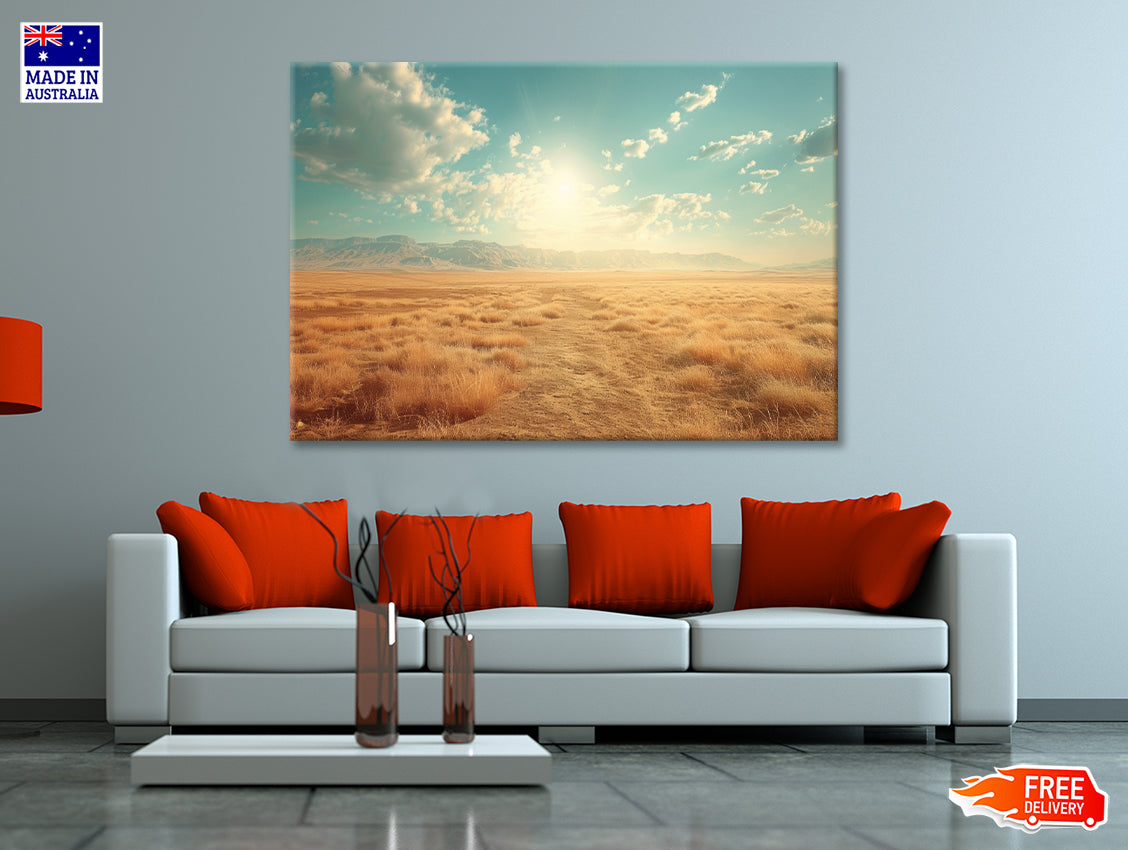 Large Field with a Blue Sky Print 100% Australian Made - Bella Home Decor