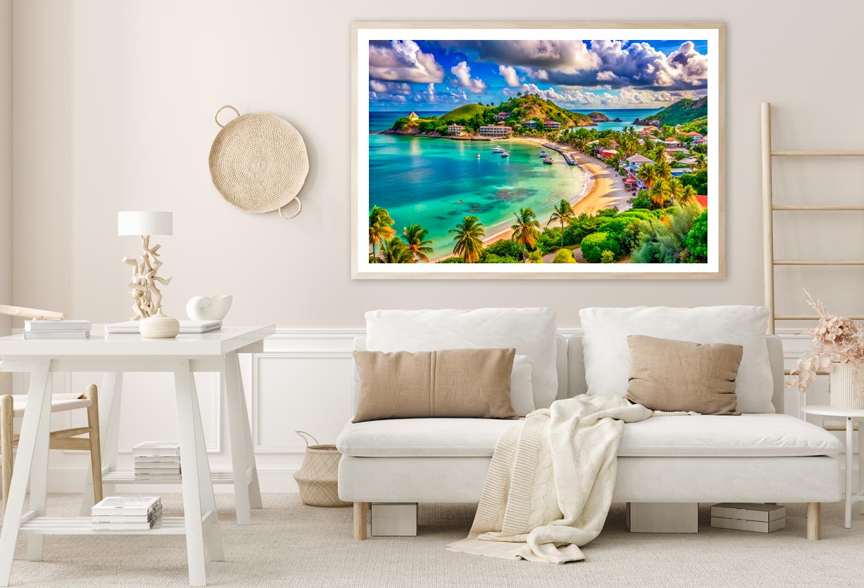 Beach With Palm Trees Home Decor Premium Quality Poster Print Choose Your Sizes