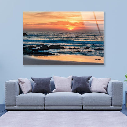 Peaceful Sunrise at Beach Acrylic Glass Print Tempered Glass Wall Art 100% Made in Australia Ready to Hang