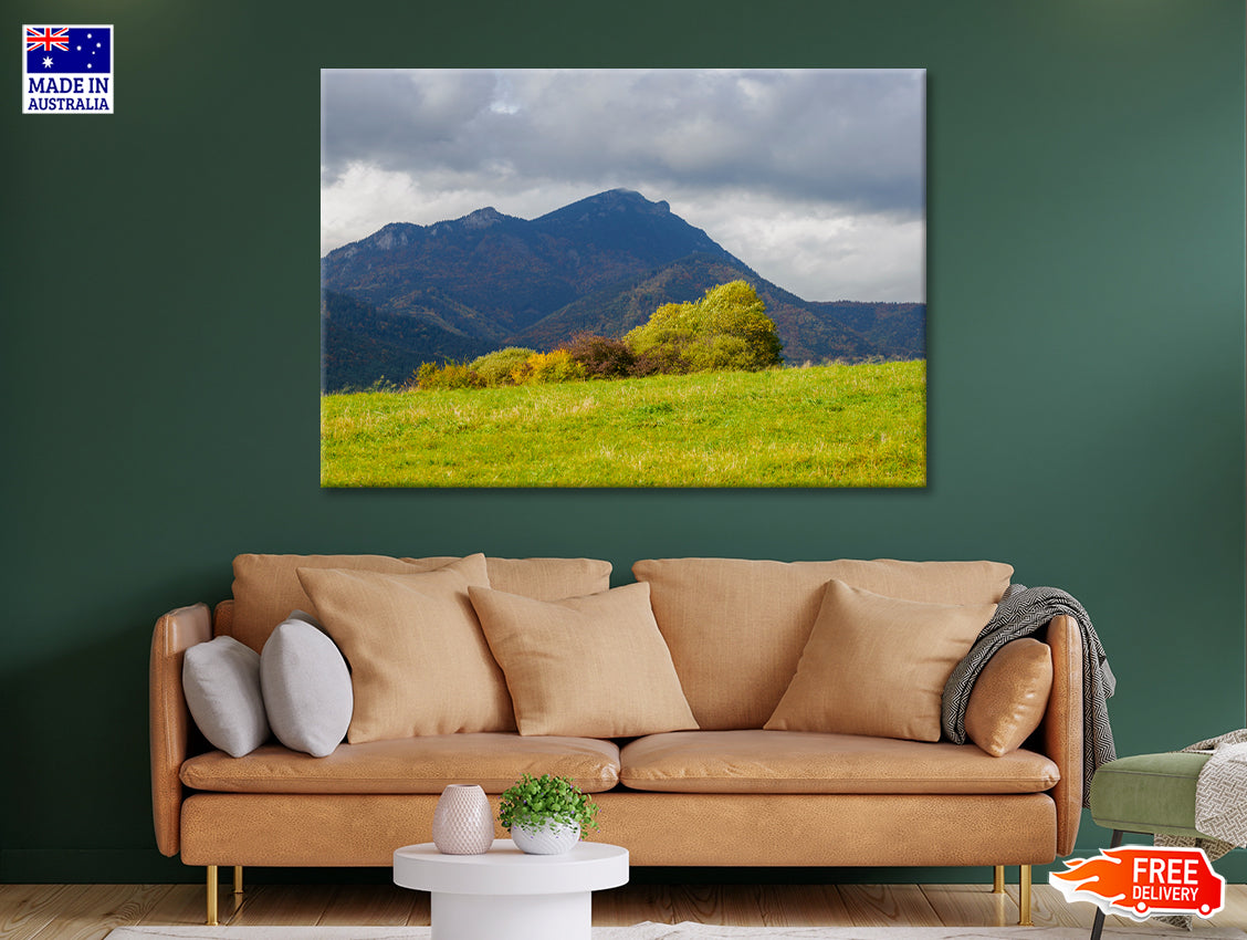 Green Mountains with Storm Clouds Print 100% Australian Made - Bella Home Decor