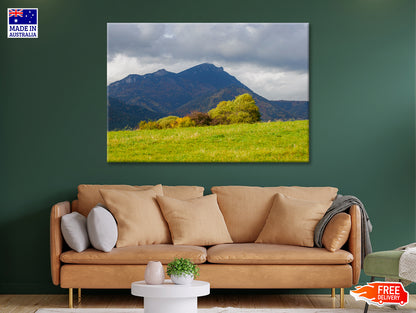 Green Mountains with Storm Clouds Print 100% Australian Made - Bella Home Decor