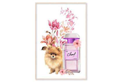 Perfume with Dog Wall Art Limited Edition High Quality Print Canvas Box Framed Natural