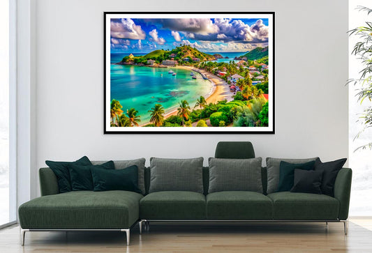 Beach With Palm Trees Home Decor Premium Quality Poster Print Choose Your Sizes