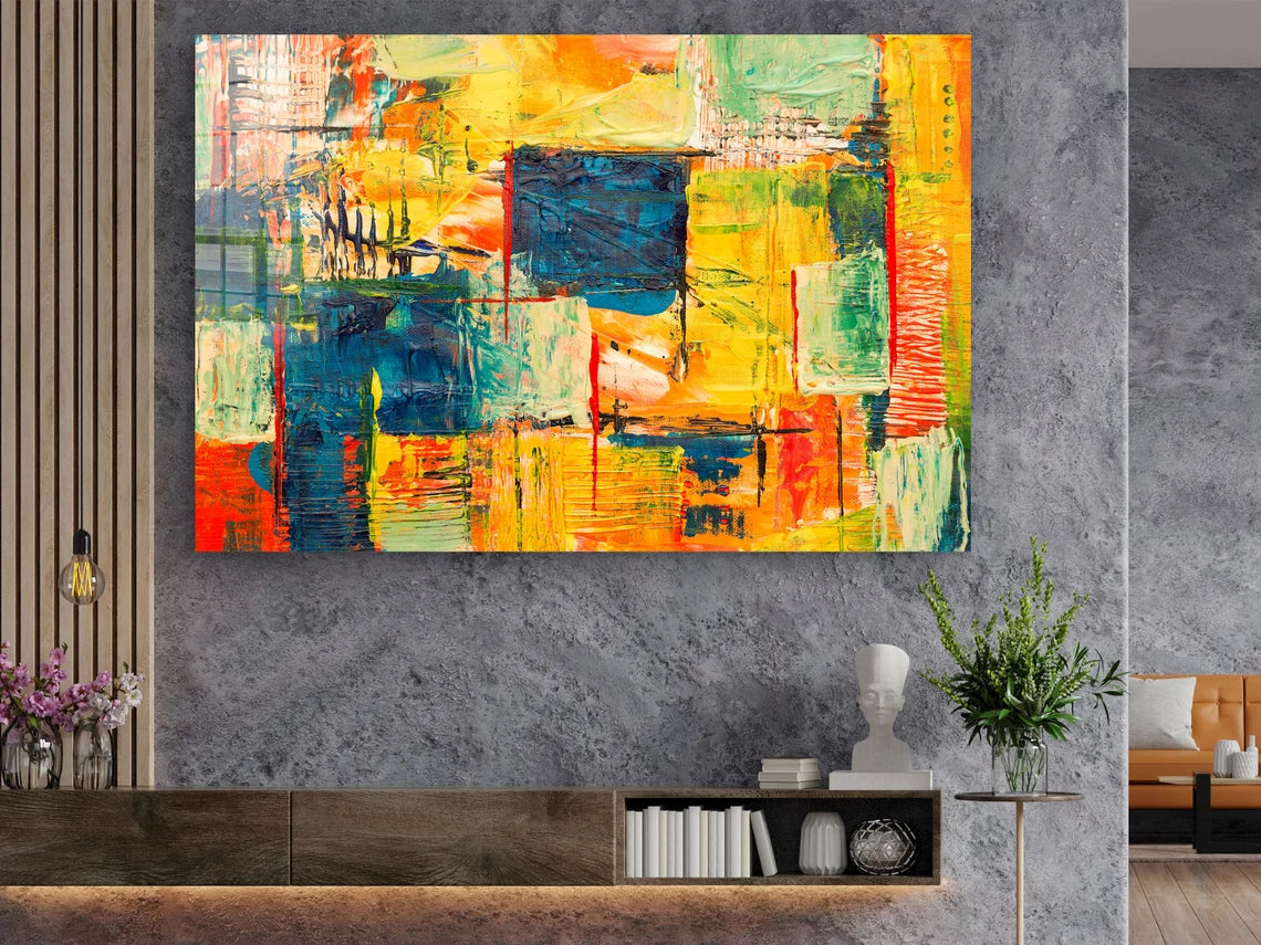 Colorful Abstract Art UV Direct Aluminum Print Australian Made Quality