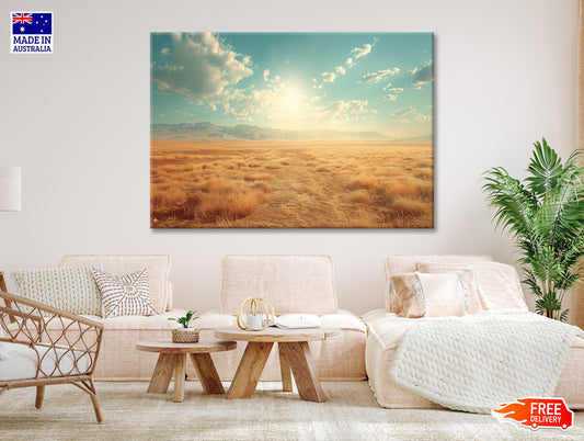Large Field with a Blue Sky Print 100% Australian Made - Bella Home Decor