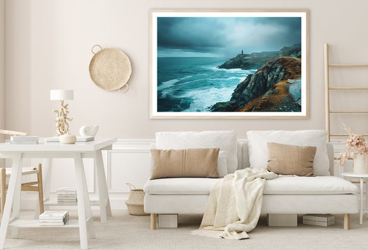 Rocky Cliff, Ocean & Sky Home Decor Premium Quality Poster Print Choose Your Sizes - Bella Home Decor