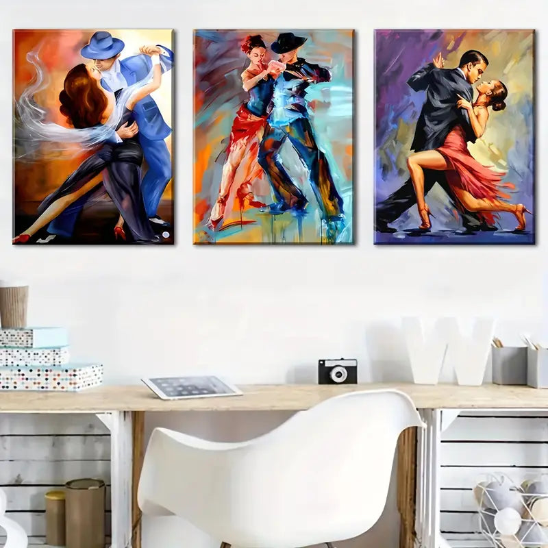 3pcs The Grace Of Ballroom Dancing Metal Print Ready to Hang Art