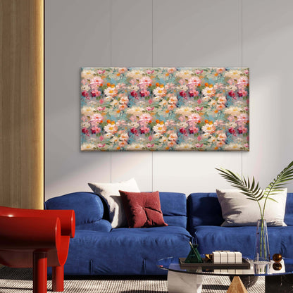 Vintage Wildflower Landscape Wall Art Canvas Office Home Room Framed 120x60cm