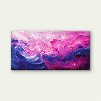 Pink And Blue Waves Wall Art Canvas Office Home Room Framed 120x60cm