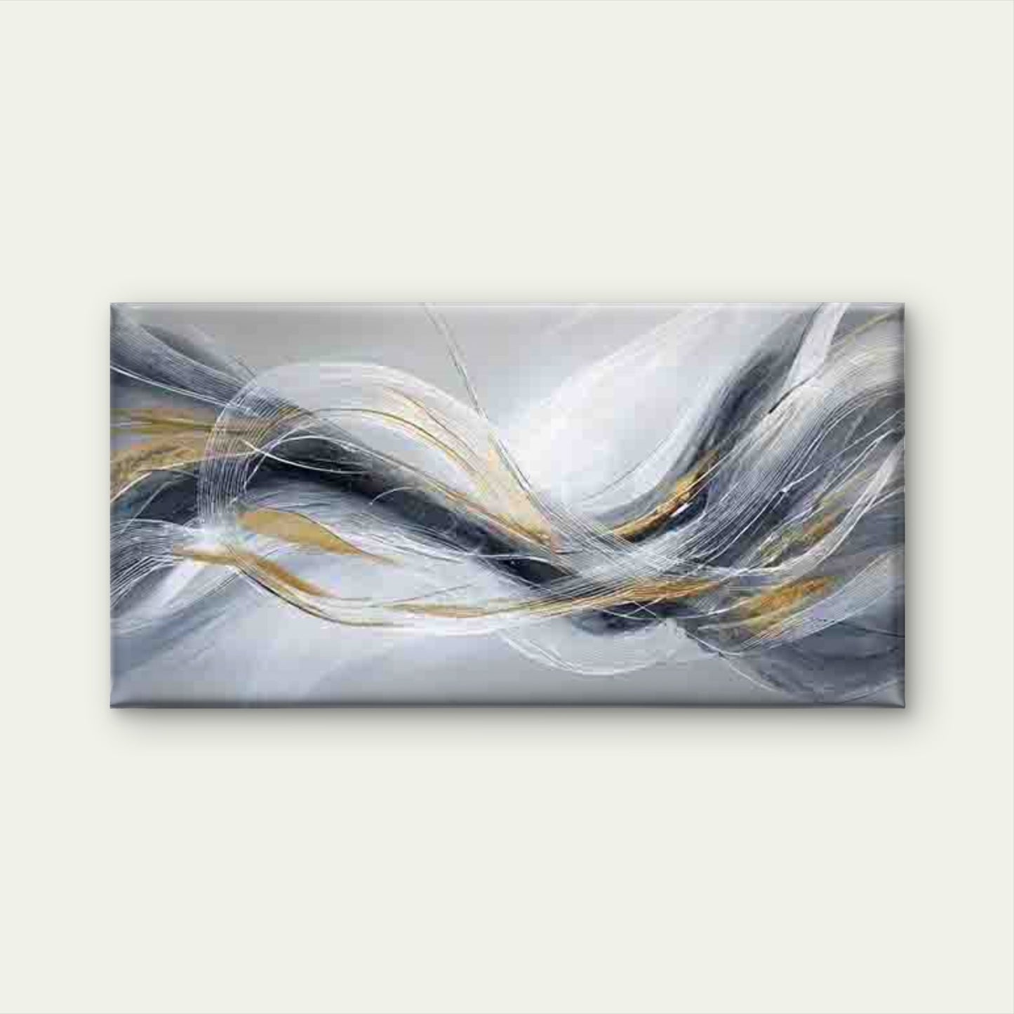 Abstract with Flowing Lines Wall Art Canvas Office Home Room Framed 120x60cm - Bella Home Decor