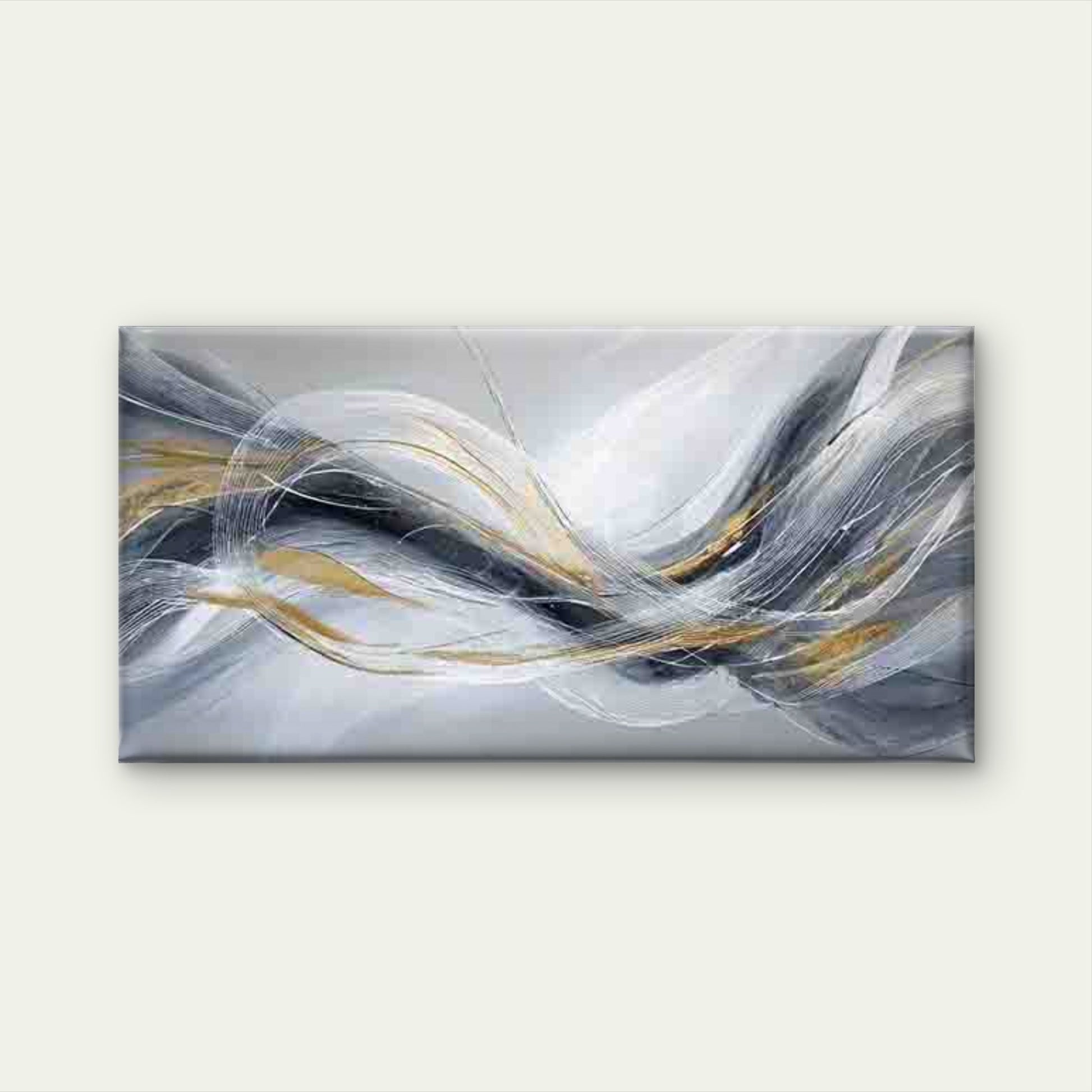 Abstract with Flowing Lines Wall Art Canvas Office Home Room Framed 120x60cm - Bella Home Decor