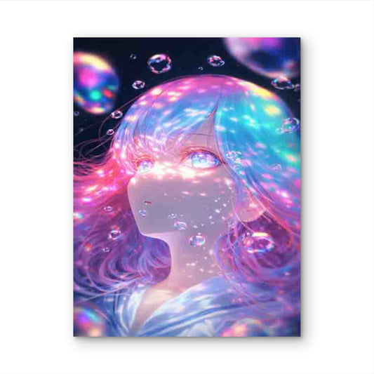Enchanted Bubbles Modern Retro 60x90cm Metal Print Ready to Hang