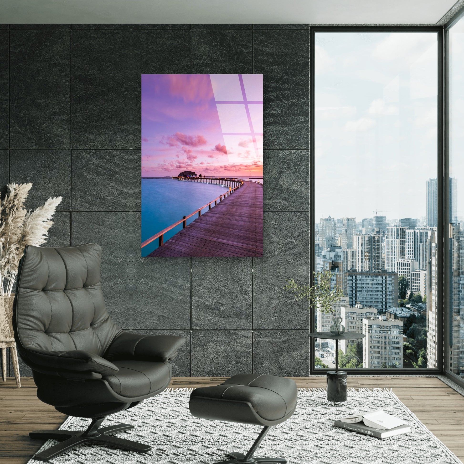 Maldives Tropical Beach Pier Acrylic Glass Printing Wall Art Australian Made Quality