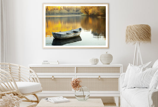 Boat, Lake & Trees Home Decor Premium Quality Poster Print Choose Your Sizes - Bella Home Decor