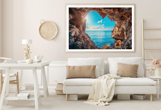Scenic View of the Ocean with Rocks Home Decor Premium Quality Poster Print Choose Your Sizes - Bella Home Decor