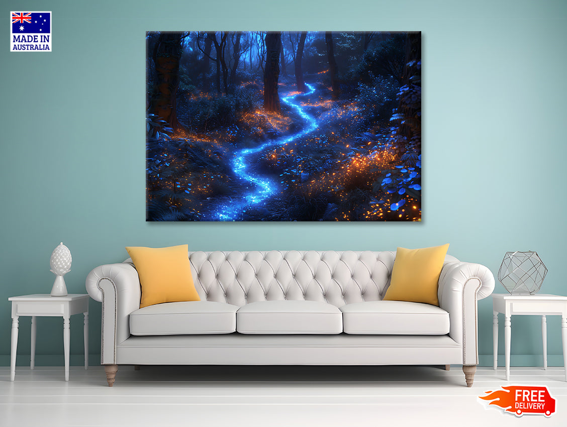 View of Night Forest Print 100% Australian Made - Bella Home Decor