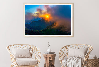 Beautiful Sunset with Mountain in Thailand Home Decor Premium Quality Poster Print Choose Your Sizes