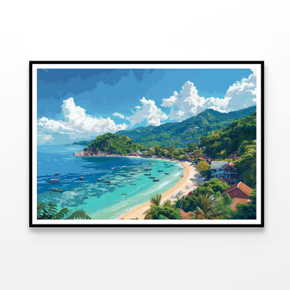 Tropical Beach Paradise with Clear Water & Nature Home Decor Premium Quality Poster Print Choose Your Sizes