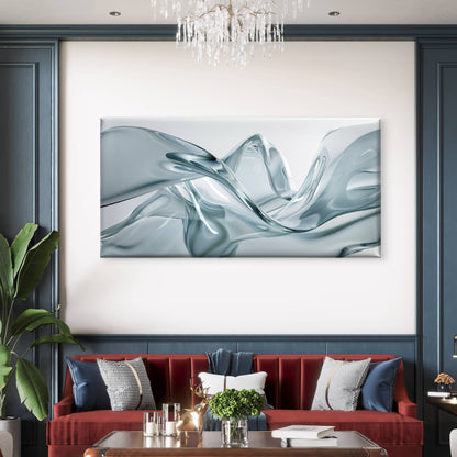 Liquid Glass Wave Flow Wall Art Canvas Office Home Room Framed 120x60cm - Bella Home Decor