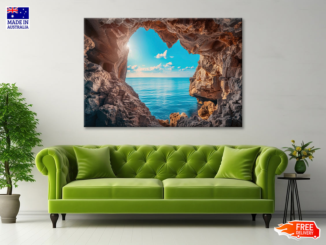 Scenic View of the Ocean with Rocks Print 100% Australian Made - Bella Home Decor