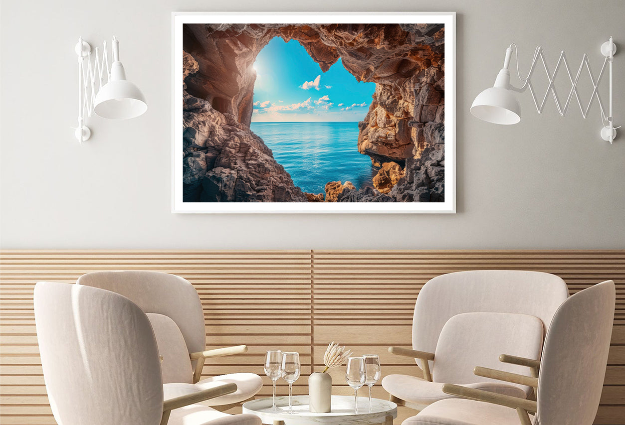 Scenic View of the Ocean with Rocks Home Decor Premium Quality Poster Print Choose Your Sizes - Bella Home Decor