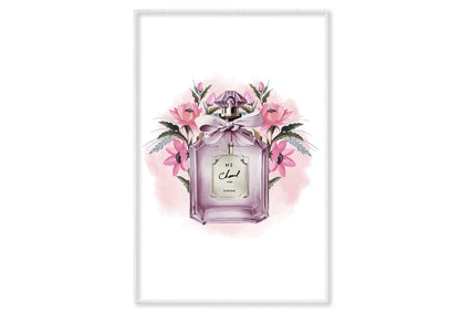 Pink Purple Perfume Wall Art Limited Edition High Quality Print Canvas Box Framed White