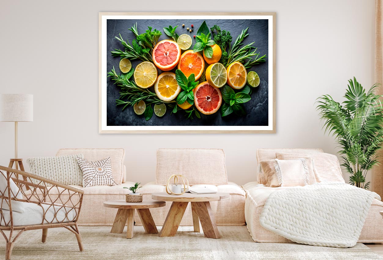 Citrus Fruit and Mint Sprigs Home Decor Premium Quality Poster Print Choose Your Sizes