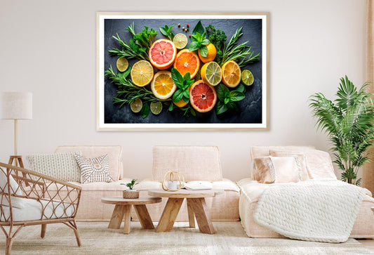 Citrus Fruit and Mint Sprigs Home Decor Premium Quality Poster Print Choose Your Sizes