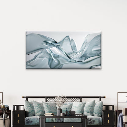 Liquid Glass Wave Flow Wall Art Canvas Office Home Room Framed 120x60cm - Bella Home Decor