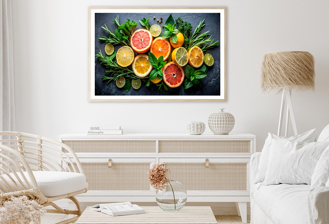 Citrus Fruit and Mint Sprigs Home Decor Premium Quality Poster Print Choose Your Sizes