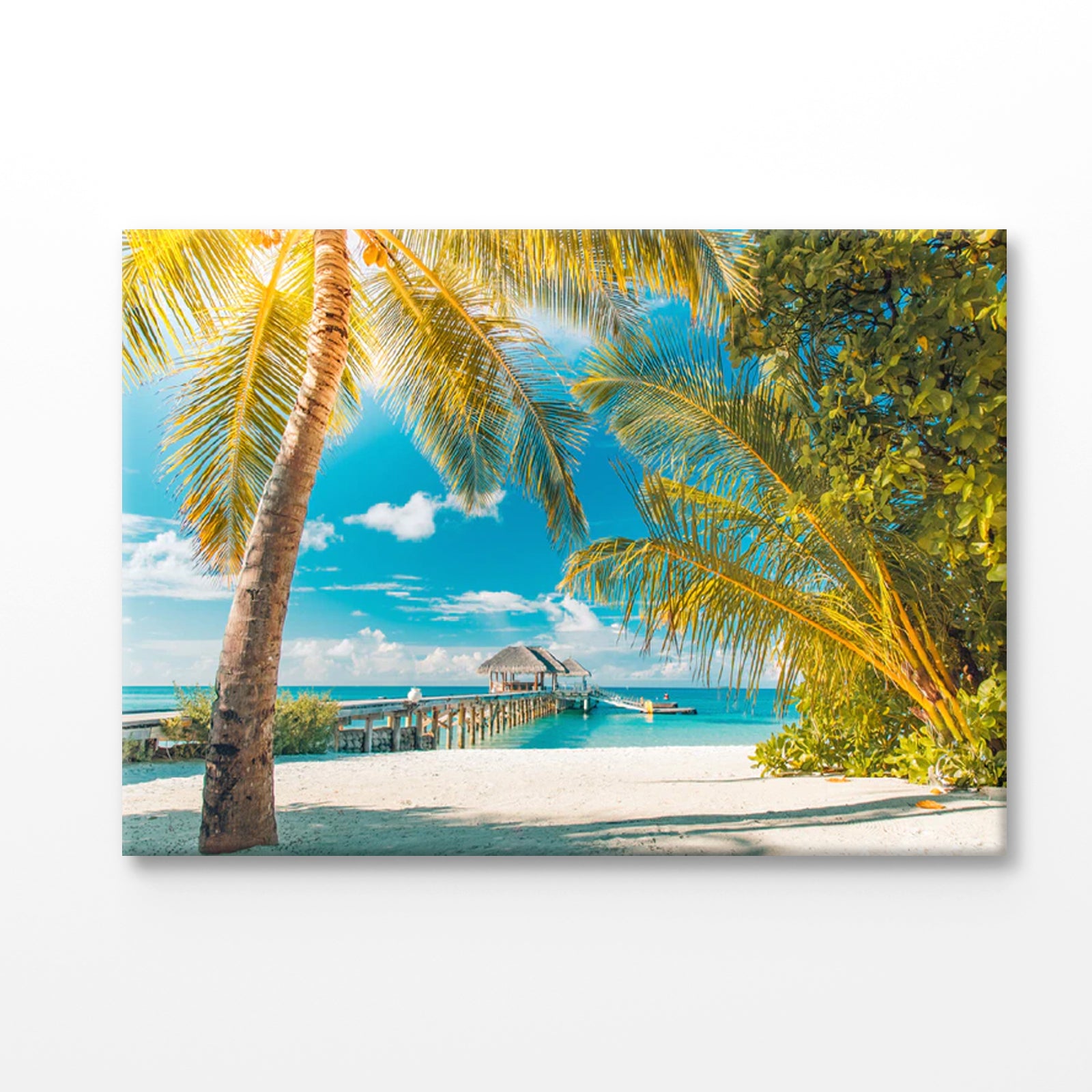 Bella Home Palms Seashore With Sunrise Print Canvas Ready to hang
