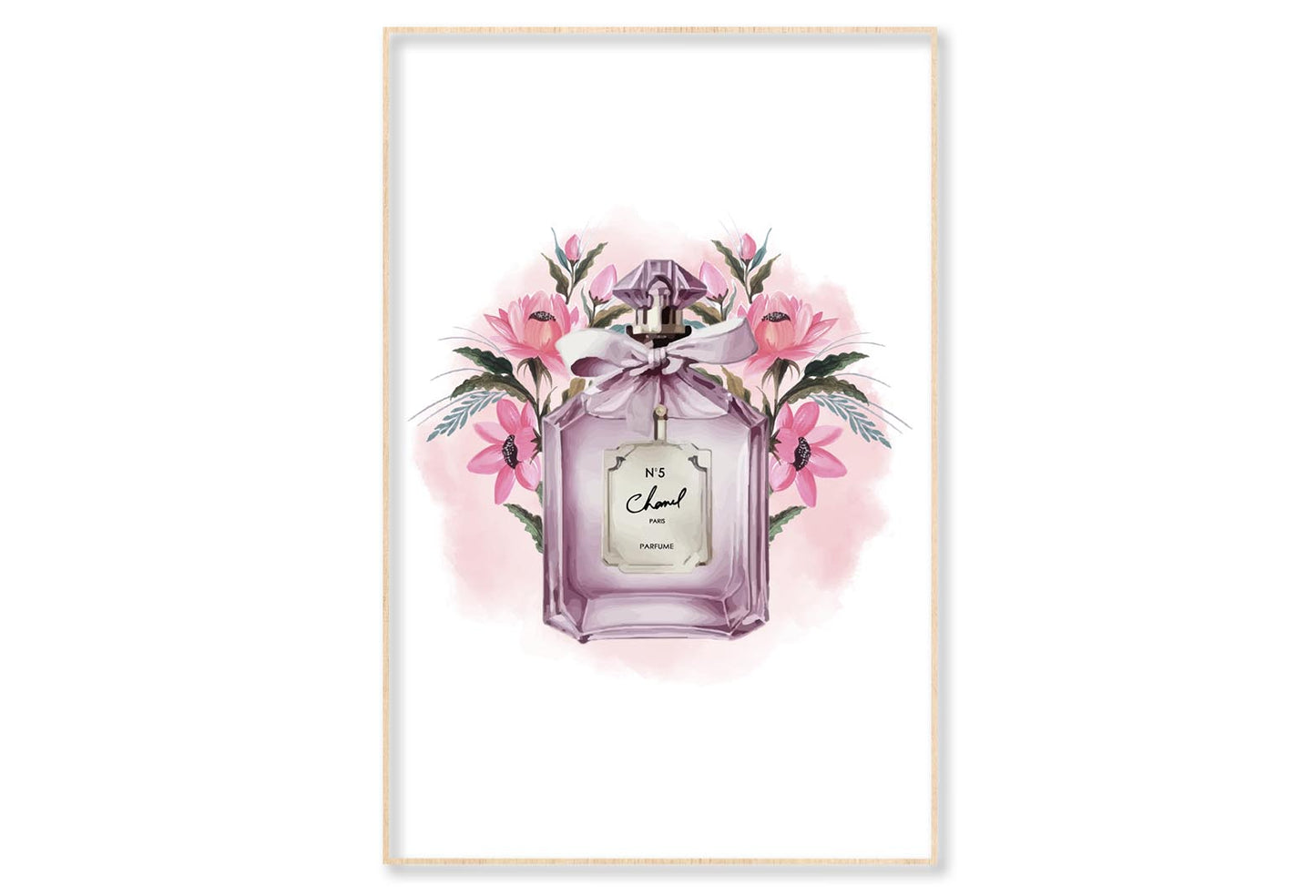 Pink Purple Perfume Wall Art Limited Edition High Quality Print Canvas Box Framed Natural