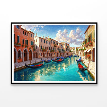 Body of Water with Boats, Buildings Home Decor Premium Quality Poster Print Choose Your Sizes