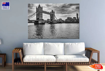 London Bridge & Lake B&W View Photograph 90x60cm Print 100% Australian Made