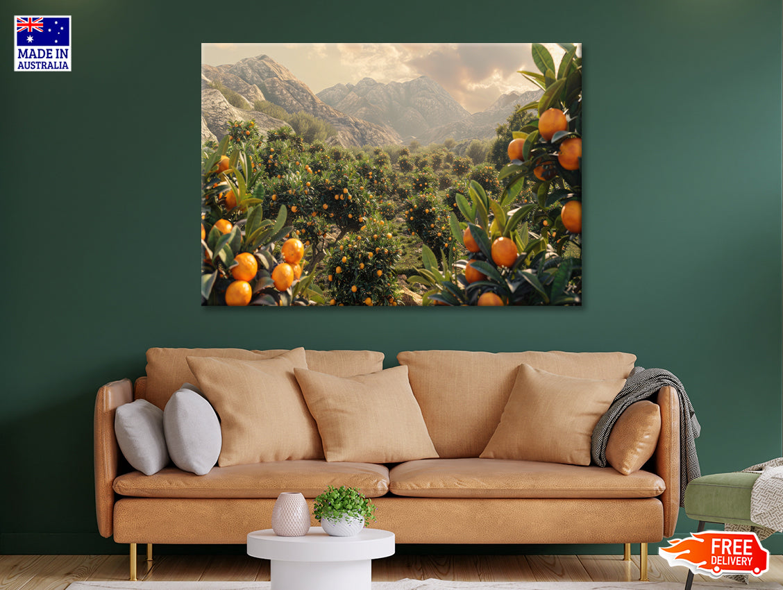 Oranges Growing, Mountain and the Sky Print 100% Australian Made - Bella Home Decor