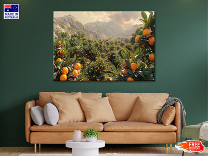 Oranges Growing, Mountain and the Sky Print 100% Australian Made - Bella Home Decor