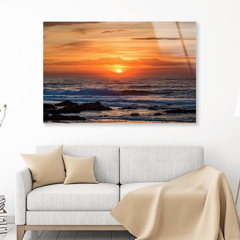 Sunset at the Beach Acrylic Glass Print Tempered Glass Wall Art 100% Made in Australia Ready to Hang