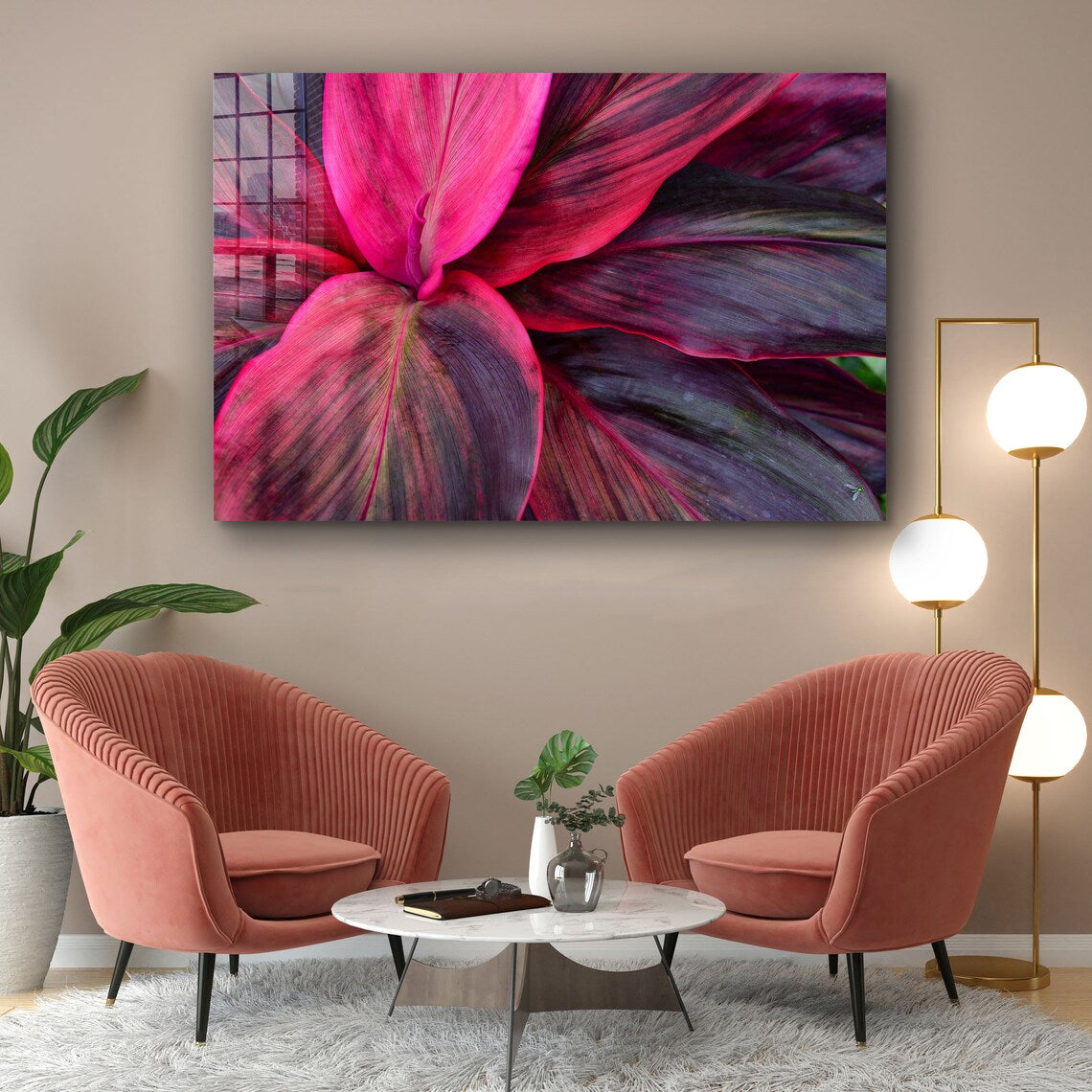 Purple Pink Leaves View UV Direct Aluminum Print Australian Made Quality