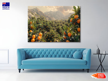 Oranges Growing, Mountain and the Sky Print 100% Australian Made - Bella Home Decor