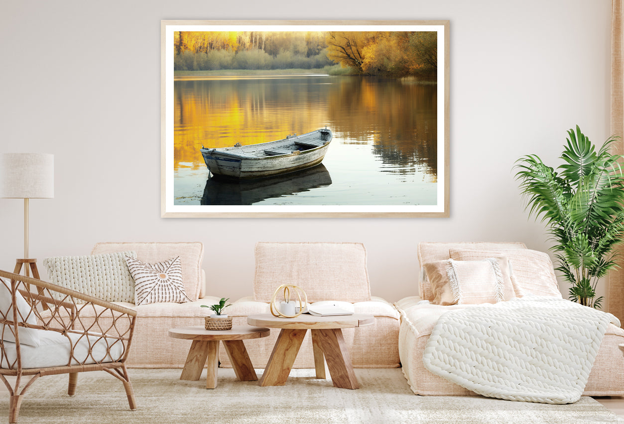 Boat, Lake & Trees Home Decor Premium Quality Poster Print Choose Your Sizes - Bella Home Decor