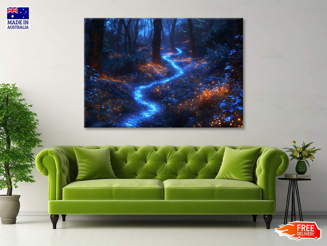 View of Night Forest Print 100% Australian Made - Bella Home Decor