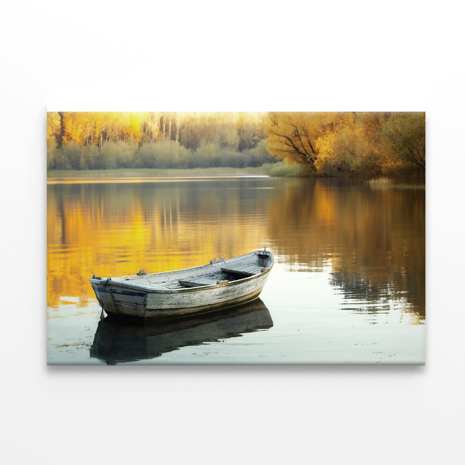 Boat, Lake & Trees Print 100% Australian Made - Bella Home Decor