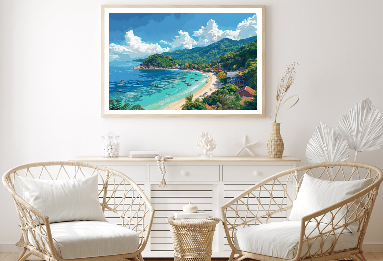 Tropical Beach Paradise with Clear Water & Nature Home Decor Premium Quality Poster Print Choose Your Sizes