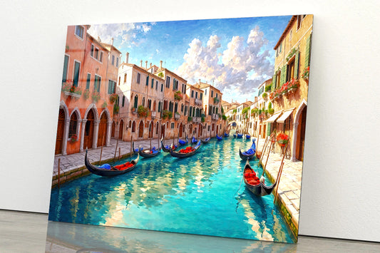 Body of Water with Boats, Buildings Acrylic Glass Print Tempered Glass Wall Art 100% Made in Australia Ready to Hang