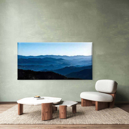 Blue Mountain Landscape Scenery Wall Art Canvas Office Home Room Framed 120x60cm