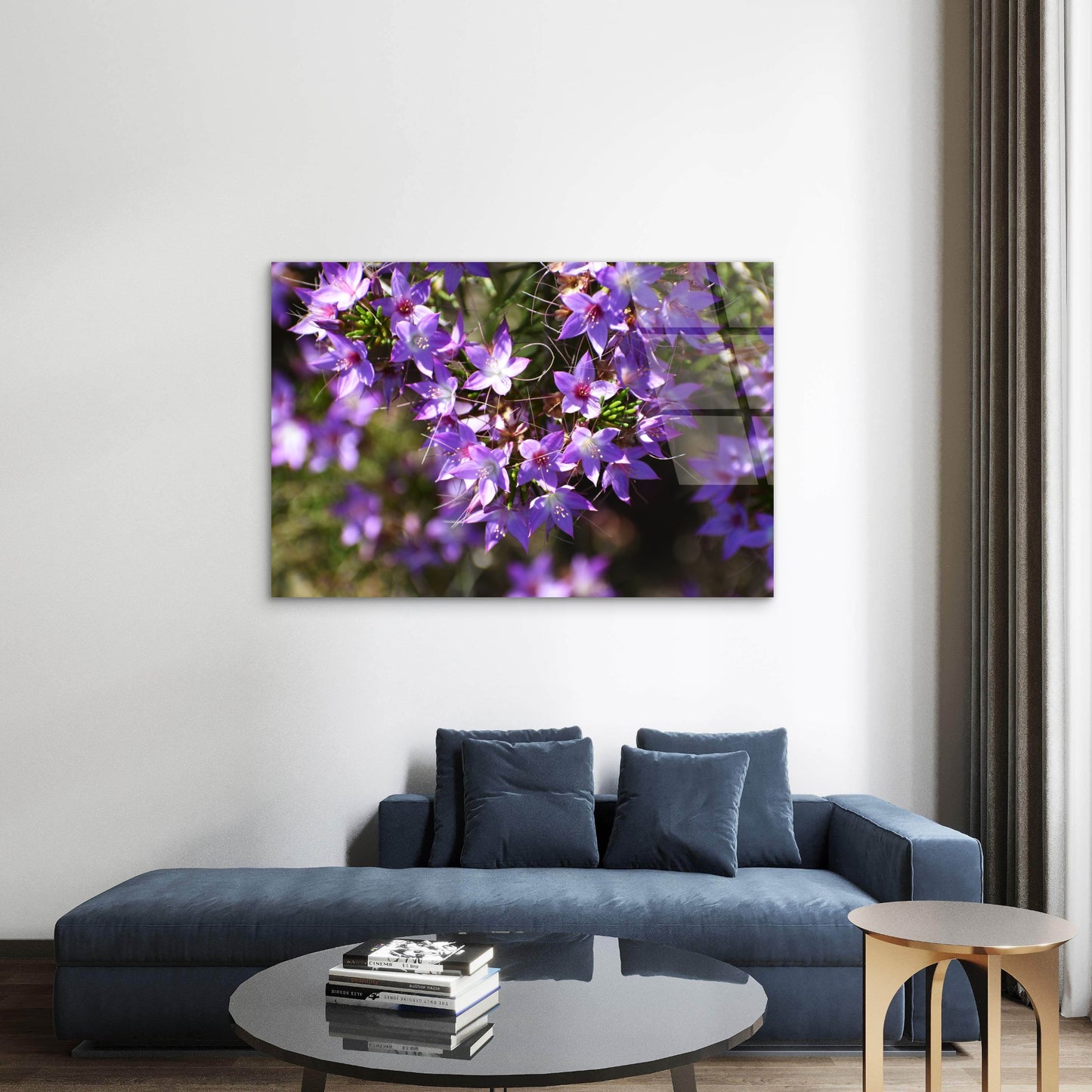 Aussie Calytrix Wildflowers Bush Glass Printing Wall Art Australian Made