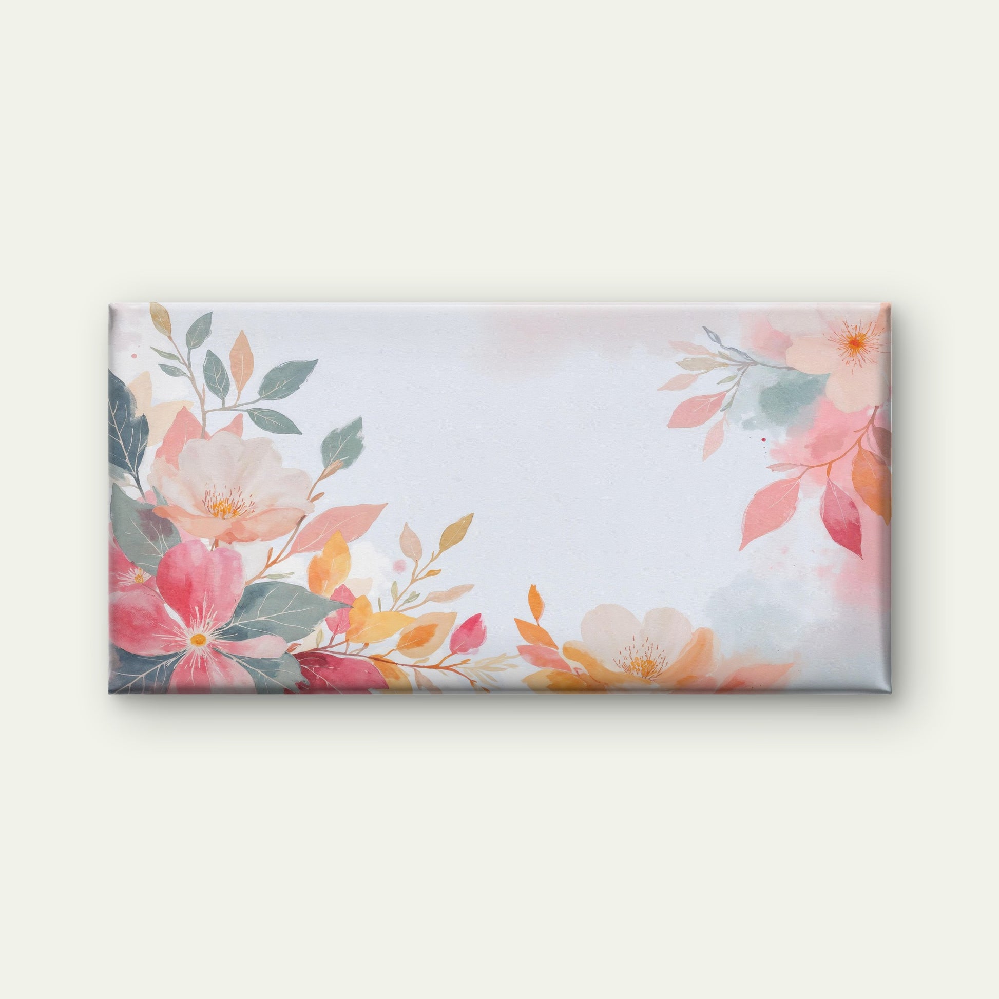 Floral Watercolor Botanical Art Wall Art Canvas Office Home Room Framed 120x60cm - Bella Home Decor