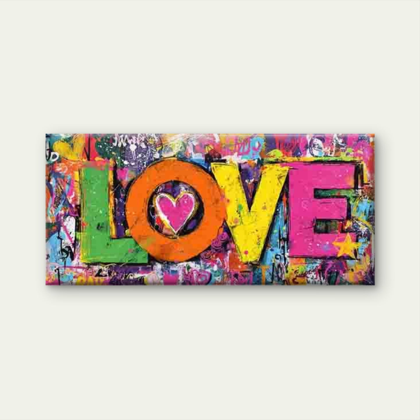 Urban Street Art with Love Wall Art Canvas Office Home Room Framed 120x60cm