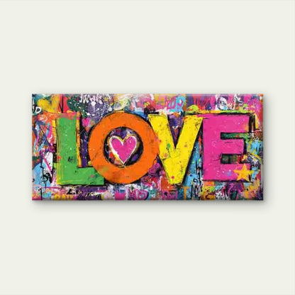 Urban Street Art with Love Wall Art Canvas Office Home Room Framed 120x60cm